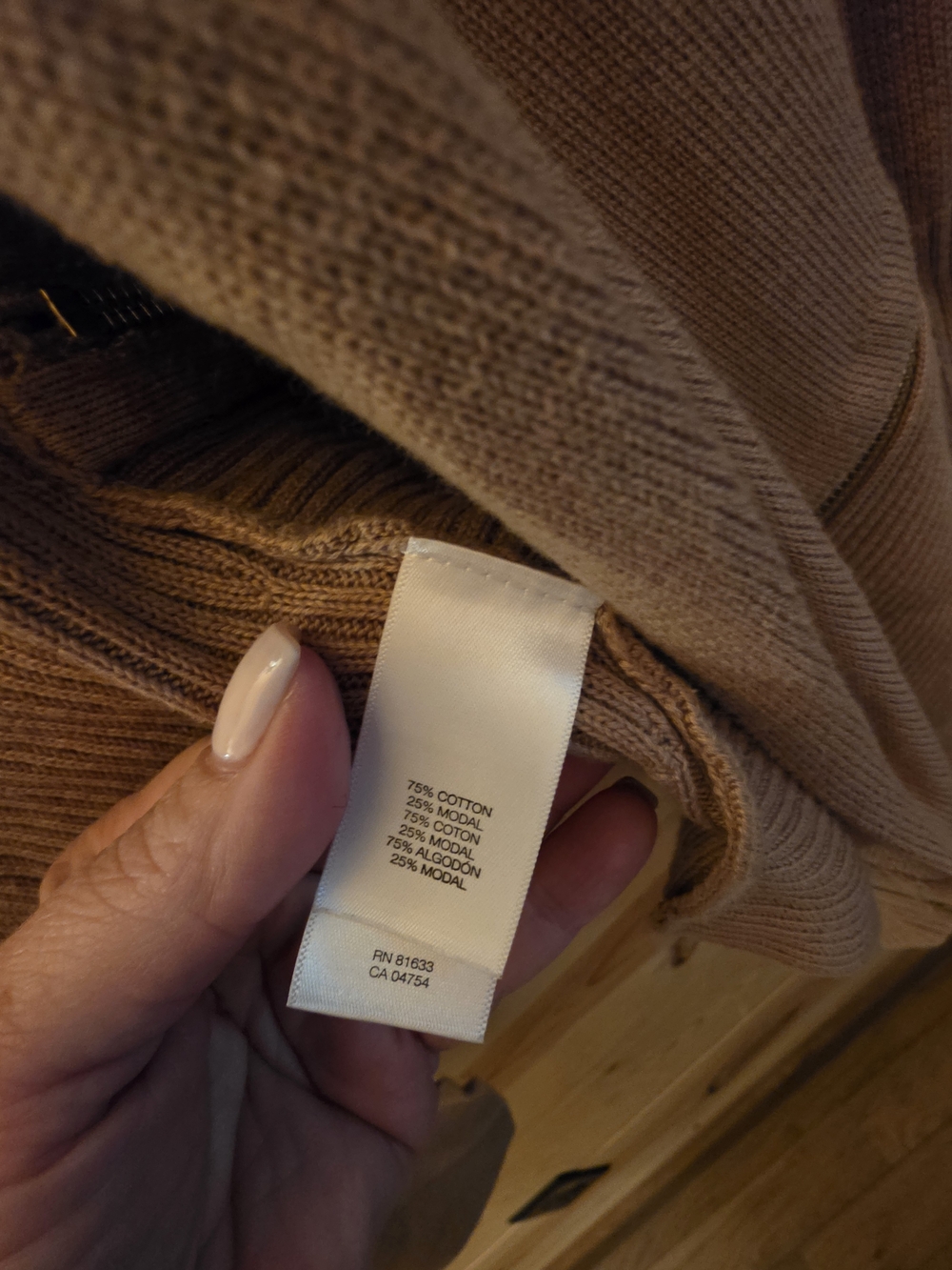 Kenneth Cole New York Camel Open-Front Draped Cardigan - Picture 5 of 5